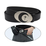Maxbell PU Leather Belt Waist Band Fashion Belt Punk Metal Buckle for Men and Women Black