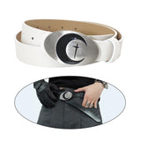 Maxbell PU Leather Belt Waist Band Fashion Belt Punk Metal Buckle for Men and Women White