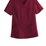Maxbell women Nurse Uniform Multi Pockets Soft Top Pants Set for Massaging XL Red