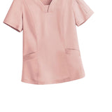 Maxbell women Nurse Uniform Multi Pockets Soft Top Pants Set for Massaging M Pink