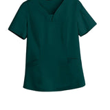 Maxbell women Nurse Uniform Multi Pockets Soft Top Pants Set for Massaging L green