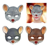 Maxbell 3D Mouse Half Face Mask Costume Cosplay Masquerade Easter Rat Animal Mask Light Gray