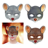 Maxbell 3D Mouse Half Face Mask Costume Cosplay Masquerade Easter Rat Animal Mask Light Gray