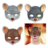 Maxbell 3D Mouse Half Face Mask Costume Cosplay Masquerade Easter Rat Animal Mask Light Gray