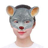 Maxbell 3D Mouse Half Face Mask Costume Cosplay Masquerade Easter Rat Animal Mask Light Gray