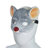 Maxbell 3D Mouse Half Face Mask Costume Cosplay Masquerade Easter Rat Animal Mask Light Gray