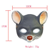 Maxbell 3D Mouse Half Face Mask Costume Cosplay Masquerade Easter Rat Animal Mask Deep Gray