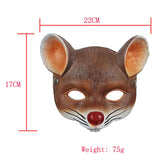 Maxbell 3D Mouse Half Face Mask Costume Cosplay Masquerade Easter Rat Animal Mask Brown