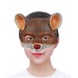 Maxbell 3D Mouse Half Face Mask Costume Cosplay Masquerade Easter Rat Animal Mask Brown