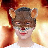 Maxbell 3D Mouse Half Face Mask Costume Cosplay Masquerade Easter Rat Animal Mask Brown