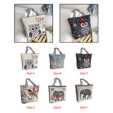 Maxbell Women Canvas Tote Bag Shoppers Bag Lightweight Underarm Bag with Zipper Style A