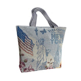 Maxbell Women Canvas Tote Bag Shoppers Bag Lightweight Underarm Bag with Zipper Style B
