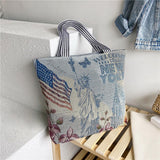 Maxbell Women Canvas Tote Bag Shoppers Bag Lightweight Underarm Bag with Zipper Style B