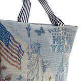 Maxbell Women Canvas Tote Bag Shoppers Bag Lightweight Underarm Bag with Zipper Style B
