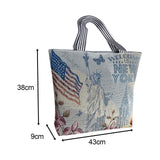 Maxbell Women Canvas Tote Bag Shoppers Bag Lightweight Underarm Bag with Zipper Style B