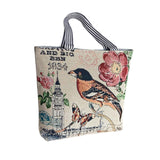 Maxbell Women Canvas Tote Bag Shoppers Bag Lightweight Underarm Bag with Zipper Style D