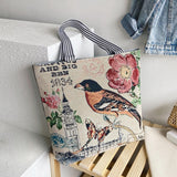 Maxbell Women Canvas Tote Bag Shoppers Bag Lightweight Underarm Bag with Zipper Style D
