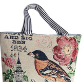 Maxbell Women Canvas Tote Bag Shoppers Bag Lightweight Underarm Bag with Zipper Style D