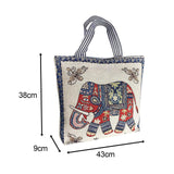 Maxbell Women Canvas Tote Bag Shoppers Bag Lightweight Underarm Bag with Zipper Style E