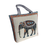 Maxbell Women Canvas Tote Bag Shoppers Bag Lightweight Underarm Bag with Zipper Style F