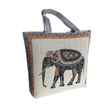 Maxbell Women Canvas Tote Bag Shoppers Bag Lightweight Underarm Bag with Zipper Style F