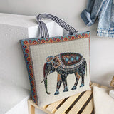 Maxbell Women Canvas Tote Bag Shoppers Bag Lightweight Underarm Bag with Zipper Style F