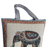 Maxbell Women Canvas Tote Bag Shoppers Bag Lightweight Underarm Bag with Zipper Style F