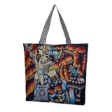 Maxbell Tote Bag Shopping Bag Canvas Grocery Bags Beach Bag Coloured Pattern Durable Style C