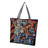 Maxbell Tote Bag Shopping Bag Canvas Grocery Bags Beach Bag Coloured Pattern Durable Style C