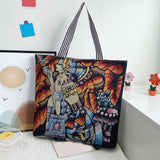 Maxbell Tote Bag Shopping Bag Canvas Grocery Bags Beach Bag Coloured Pattern Durable Style C