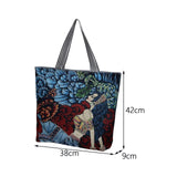 Maxbell Tote Bag Shopping Bag Canvas Grocery Bags Beach Bag Coloured Pattern Durable Style D