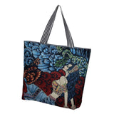 Maxbell Tote Bag Shopping Bag Canvas Grocery Bags Beach Bag Coloured Pattern Durable Style D