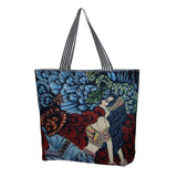 Maxbell Tote Bag Shopping Bag Canvas Grocery Bags Beach Bag Coloured Pattern Durable Style D