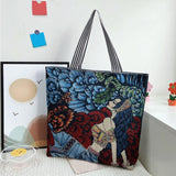 Maxbell Tote Bag Shopping Bag Canvas Grocery Bags Beach Bag Coloured Pattern Durable Style D
