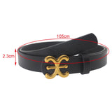 Maxbell Women Belt PU Leather Waist Belt Clothing Decoration for Pants Trouser Party Black