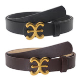 Maxbell Women Belt PU Leather Waist Belt Clothing Decoration for Pants Trouser Party Black