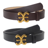 Maxbell Women Belt PU Leather Waist Belt Clothing Decoration for Pants Trouser Party Black