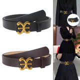 Maxbell Women Belt PU Leather Waist Belt Clothing Decoration for Pants Trouser Party Black