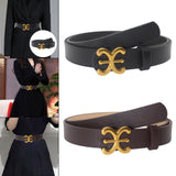 Maxbell Women Belt PU Leather Waist Belt Clothing Decoration for Pants Trouser Party Black