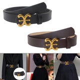 Maxbell Women Belt PU Leather Waist Belt Clothing Decoration for Pants Trouser Party Black