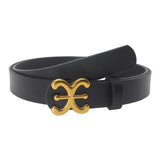 Maxbell Women Belt PU Leather Waist Belt Clothing Decoration for Pants Trouser Party Black