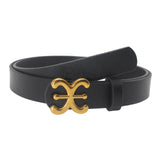 Maxbell Women Belt PU Leather Waist Belt Clothing Decoration for Pants Trouser Party Black