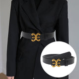 Maxbell Women Belt PU Leather Waist Belt Clothing Decoration for Pants Trouser Party Black
