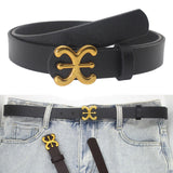 Maxbell Women Belt PU Leather Waist Belt Clothing Decoration for Pants Trouser Party Black