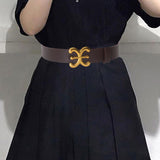 Maxbell Women Belt PU Leather Waist Belt Clothing Decoration for Pants Trouser Party Coffee