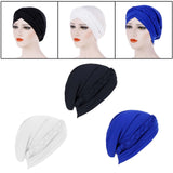 Maxbell Women Indian Turban Hat Headwrap Head Cover Beanie Hats Bandana black