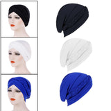 Maxbell Women Indian Turban Hat Headwrap Head Cover Beanie Hats Bandana black