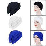 Maxbell Women Indian Turban Hat Headwrap Head Cover Beanie Hats Bandana black