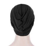 Maxbell Women Indian Turban Hat Headwrap Head Cover Beanie Hats Bandana black