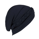 Maxbell Women Indian Turban Hat Headwrap Head Cover Beanie Hats Bandana black